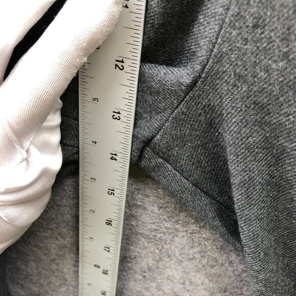 Gap Relaxed Pleated Dress Pant Mens M Gray Flannel Wool-Like Baggy Elastic Waist - Picture 7 of 12